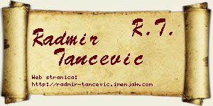 Radmir Tančević vizit kartica